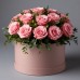 Коробка из 25 роз и зелени